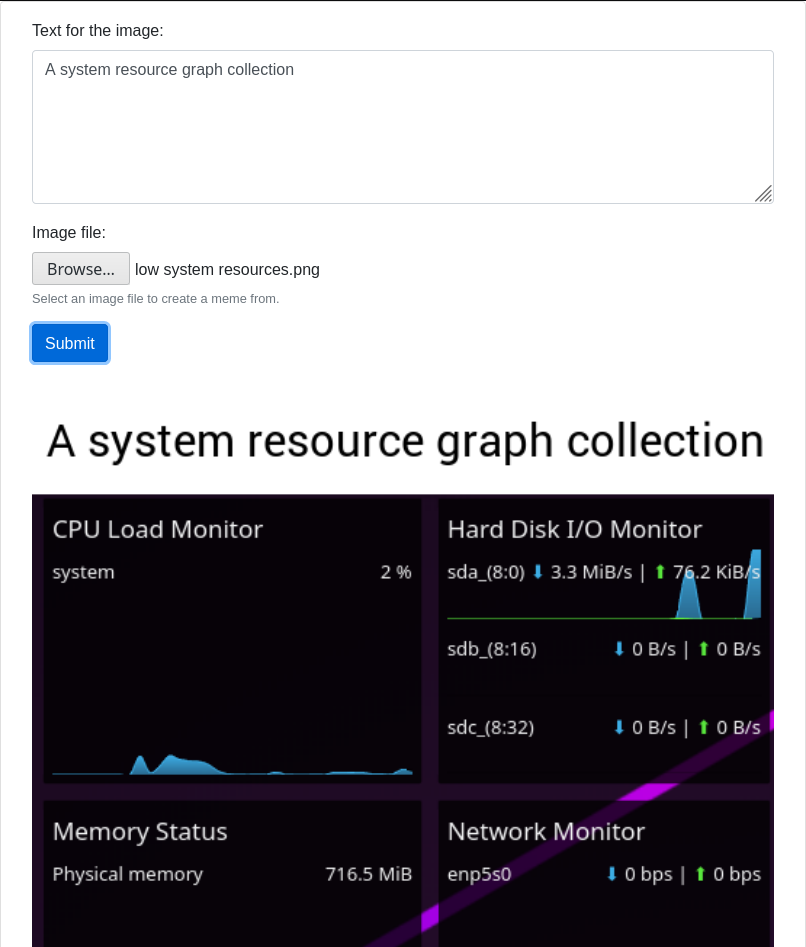 A screenshot of my image titler.